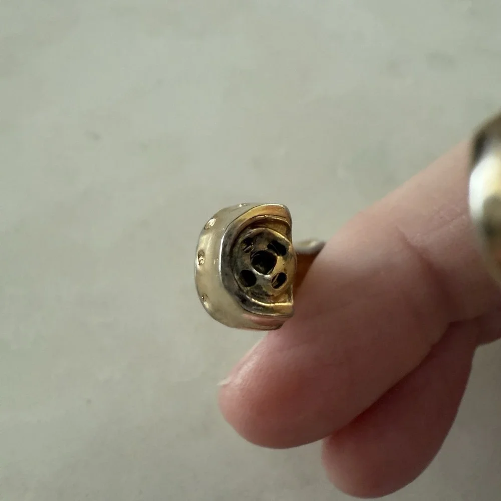 Castle Cliff‎ Gold Tone Hinged Bangle Bracelet Styled Like Bamboo